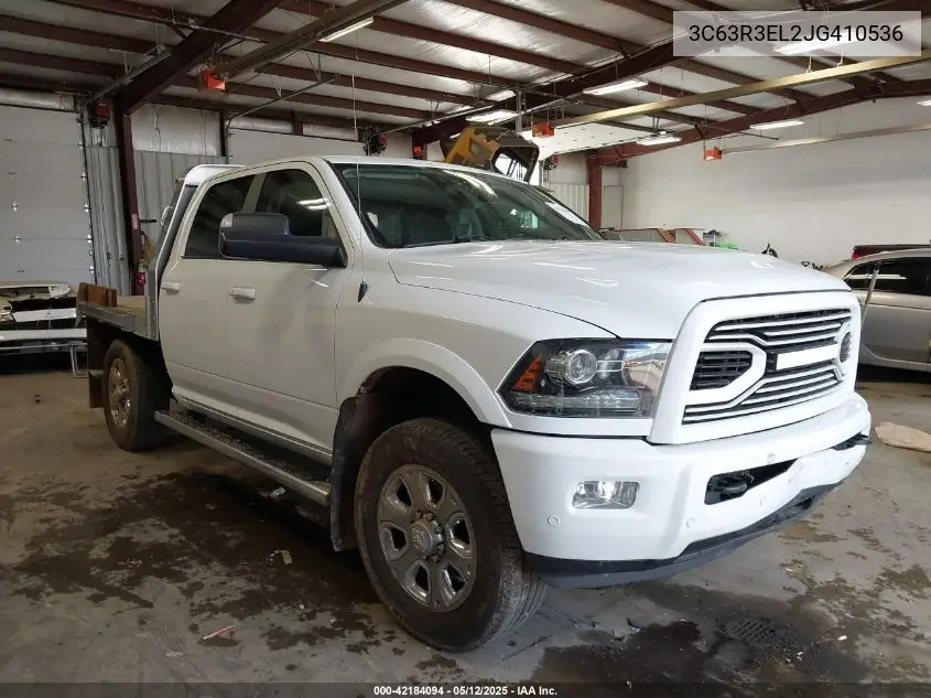 2018 Ram 3500 Laramie 4X4 6'4 Box VIN: 3C63R3EL2JG410536 Lot: 42184094