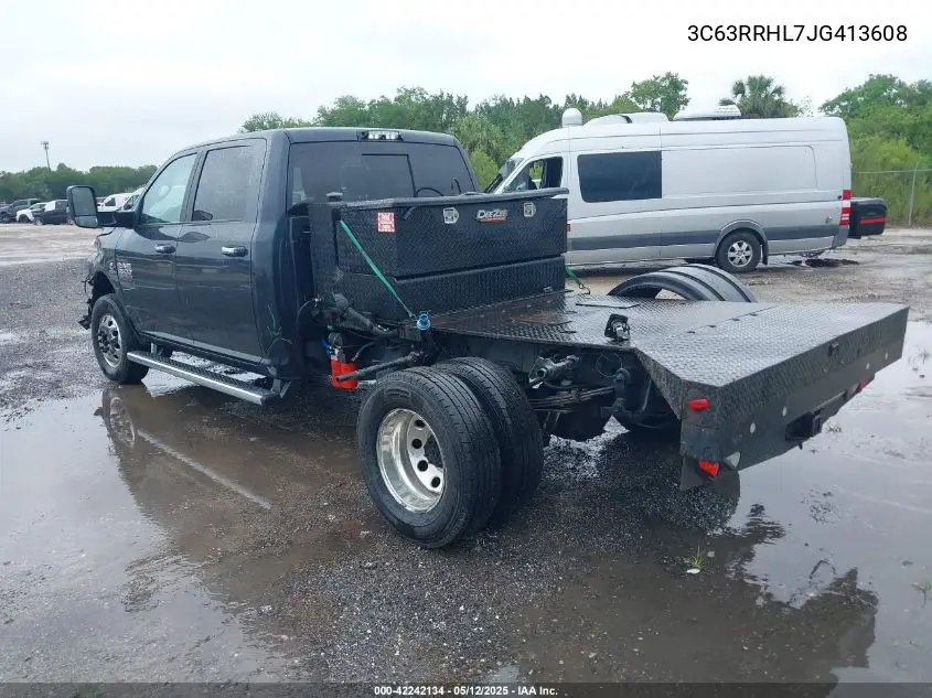 2018 Ram 3500 Big Horn 4X4 8' Box VIN: 3C63RRHL7JG413608 Lot: 42242134