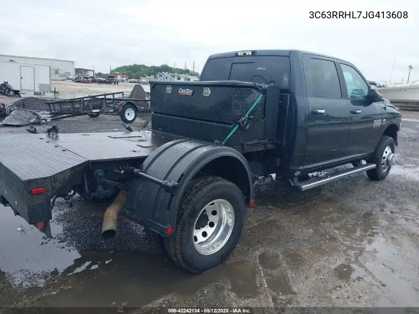 2018 Ram 3500 Big Horn 4X4 8' Box VIN: 3C63RRHL7JG413608 Lot: 42242134