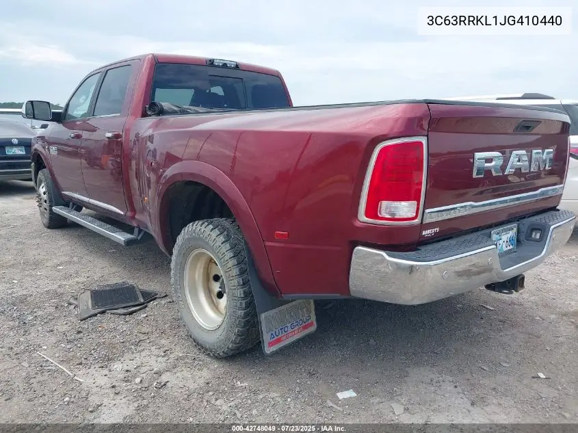 2018 Ram 3500 Limited 4X4 8' Box VIN: 3C63RRKL1JG410440 Lot: 42748049