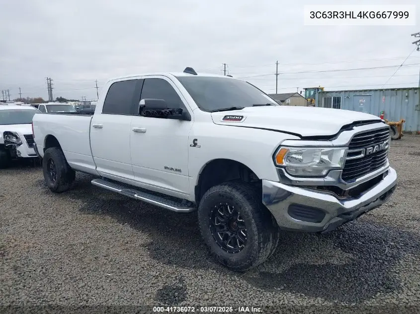 2019 Ram 3500 Big Horn 4X4 8' Box VIN: 3C63R3HL4KG667999 Lot: 41736072