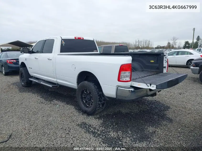 2019 Ram 3500 Big Horn 4X4 8' Box VIN: 3C63R3HL4KG667999 Lot: 41736072