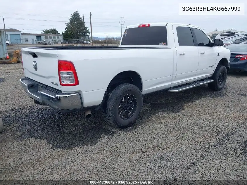 2019 Ram 3500 Big Horn 4X4 8' Box VIN: 3C63R3HL4KG667999 Lot: 41736072