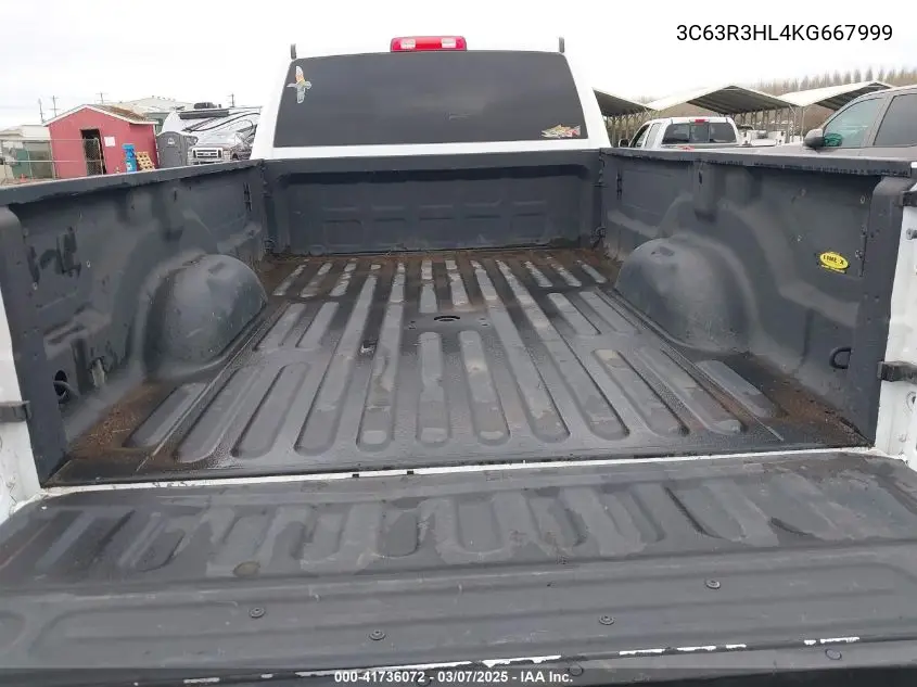 2019 Ram 3500 Big Horn 4X4 8' Box VIN: 3C63R3HL4KG667999 Lot: 41736072