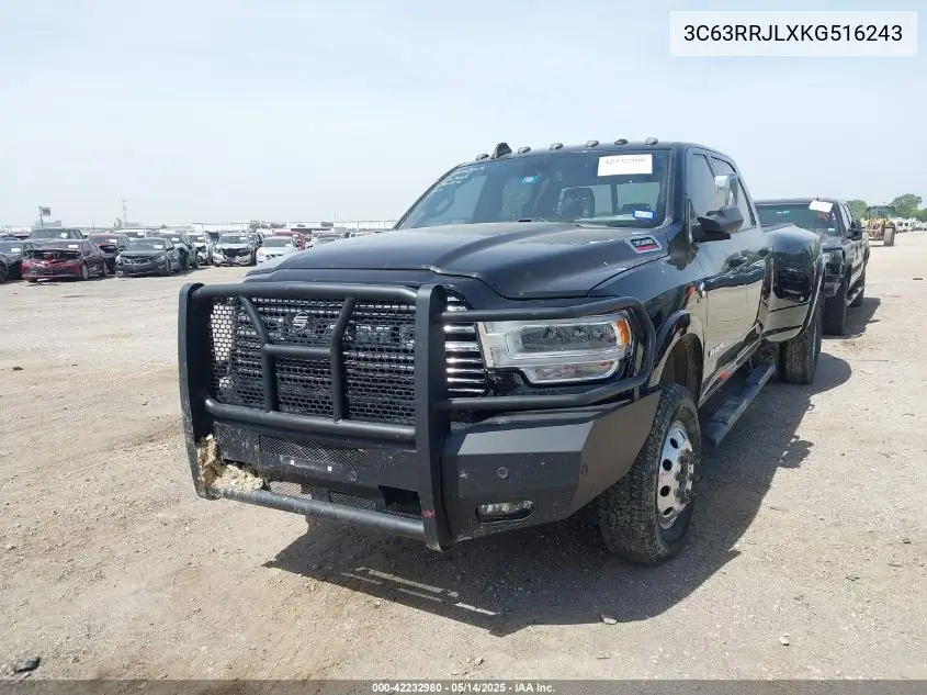 2019 Ram 3500 Laramie 4X4 8' Box VIN: 3C63RRJLXKG516243 Lot: 42232980