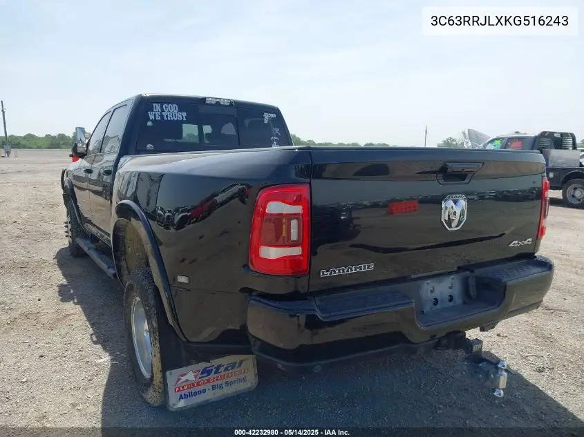 2019 Ram 3500 Laramie 4X4 8' Box VIN: 3C63RRJLXKG516243 Lot: 42232980
