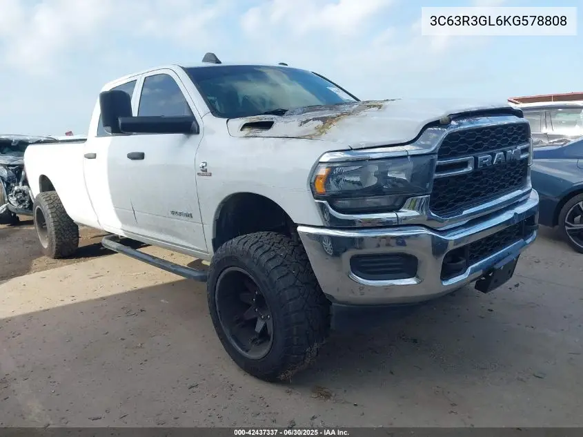 2019 Ram 3500 Tradesman 4X4 8' Box VIN: 3C63R3GL6KG578808 Lot: 42437337