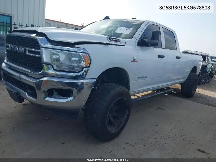 2019 Ram 3500 Tradesman 4X4 8' Box VIN: 3C63R3GL6KG578808 Lot: 42437337