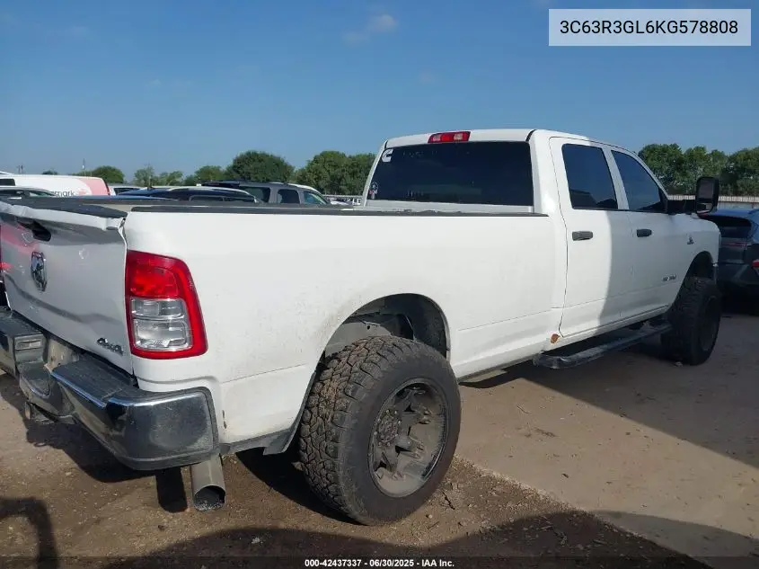 2019 Ram 3500 Tradesman 4X4 8' Box VIN: 3C63R3GL6KG578808 Lot: 42437337
