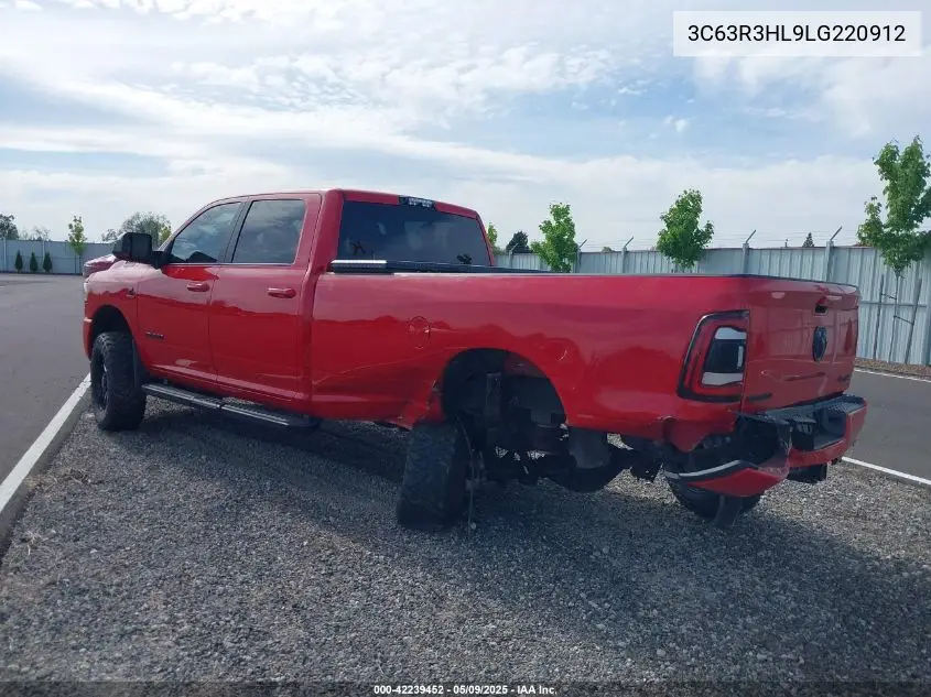 2020 Ram 3500 Big Horn 4X4 8' Box VIN: 3C63R3HL9LG220912 Lot: 42239452