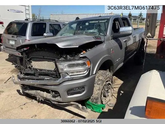 2021 Ram 3500 Laramie VIN: 3C63R3EL7MG617475 Lot: 30066062