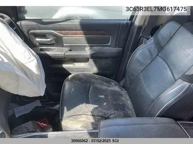2021 Ram 3500 Laramie VIN: 3C63R3EL7MG617475 Lot: 30066062