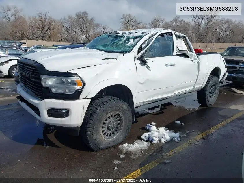 2021 Ram 3500 Laramie 4X4 6'4 Box VIN: 3C63R3EL3MG688298 Lot: 41587381