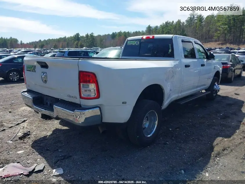 2021 Ram 3500 VIN: 3C63RRGL4MG567859 Lot: 42025785