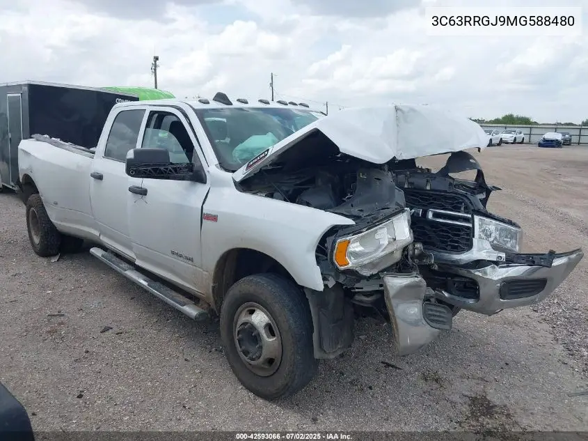 2021 Ram 3500 Tradesman 4X4 8' Box VIN: 3C63RRGJ9MG588480 Lot: 42593066