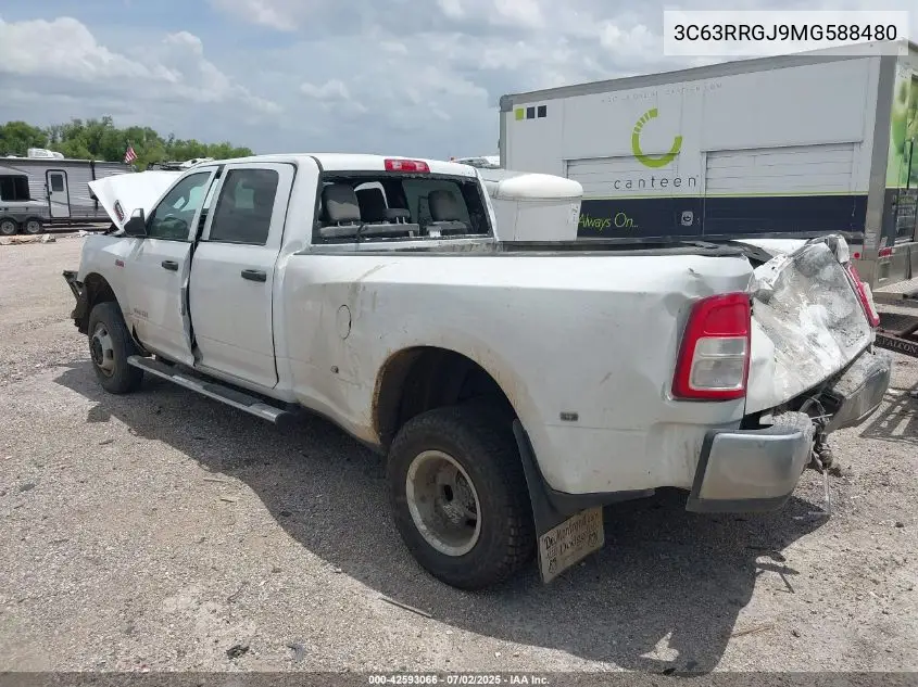 2021 Ram 3500 Tradesman 4X4 8' Box VIN: 3C63RRGJ9MG588480 Lot: 42593066
