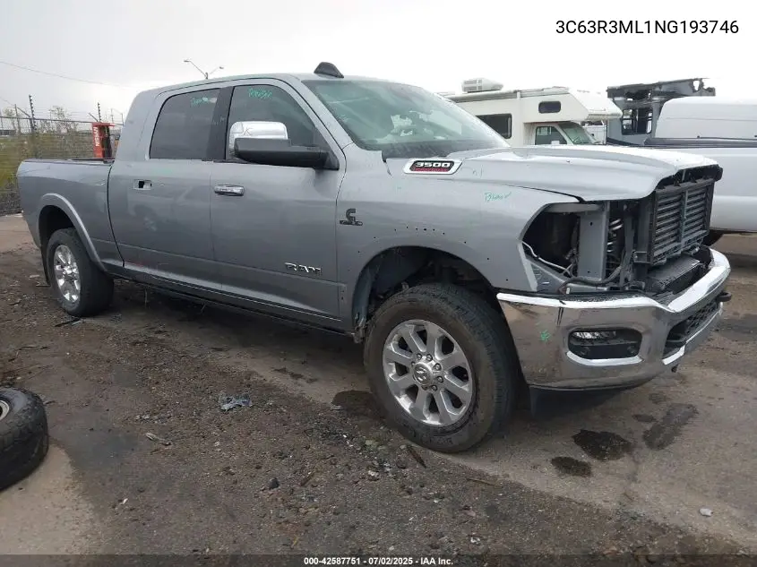 2022 Ram 3500 Laramie 4X4 6'4 Box VIN: 3C63R3ML1NG193746 Lot: 42587751