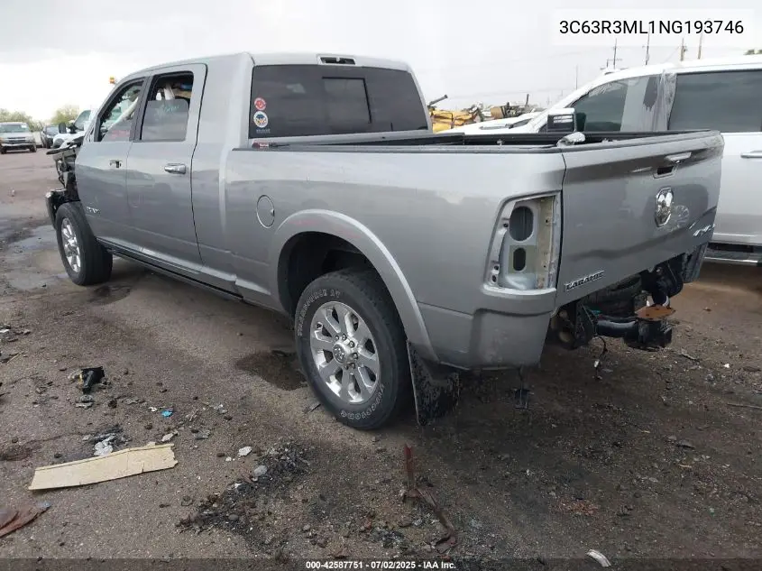 2022 Ram 3500 Laramie 4X4 6'4 Box VIN: 3C63R3ML1NG193746 Lot: 42587751