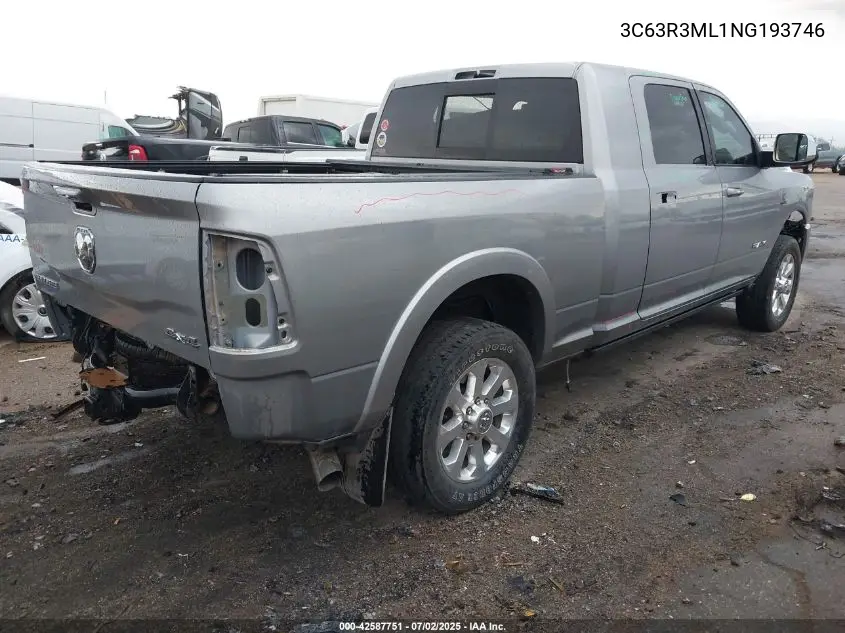2022 Ram 3500 Laramie 4X4 6'4 Box VIN: 3C63R3ML1NG193746 Lot: 42587751