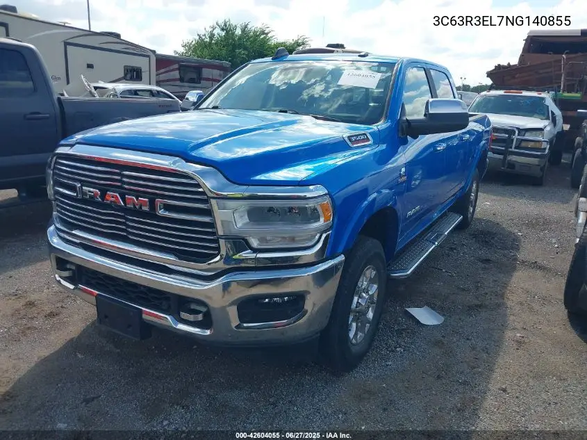 2022 Ram 3500 Laramie 4X4 6'4 Box VIN: 3C63R3EL7NG140855 Lot: 42604055