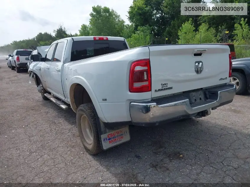 2022 Ram 3500 Laramie 4X4 8' Box VIN: 3C63RRJL8NG389089 Lot: 42617720