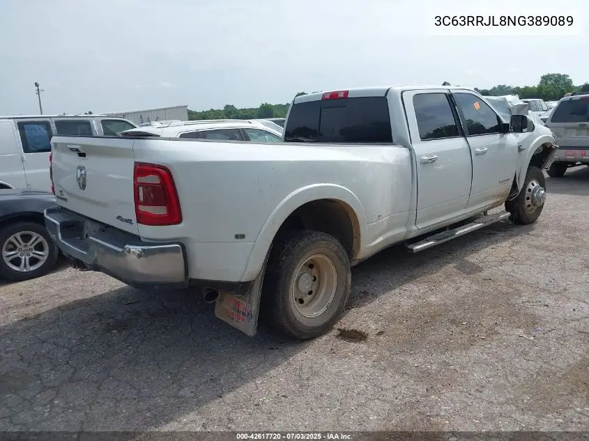2022 Ram 3500 Laramie 4X4 8' Box VIN: 3C63RRJL8NG389089 Lot: 42617720