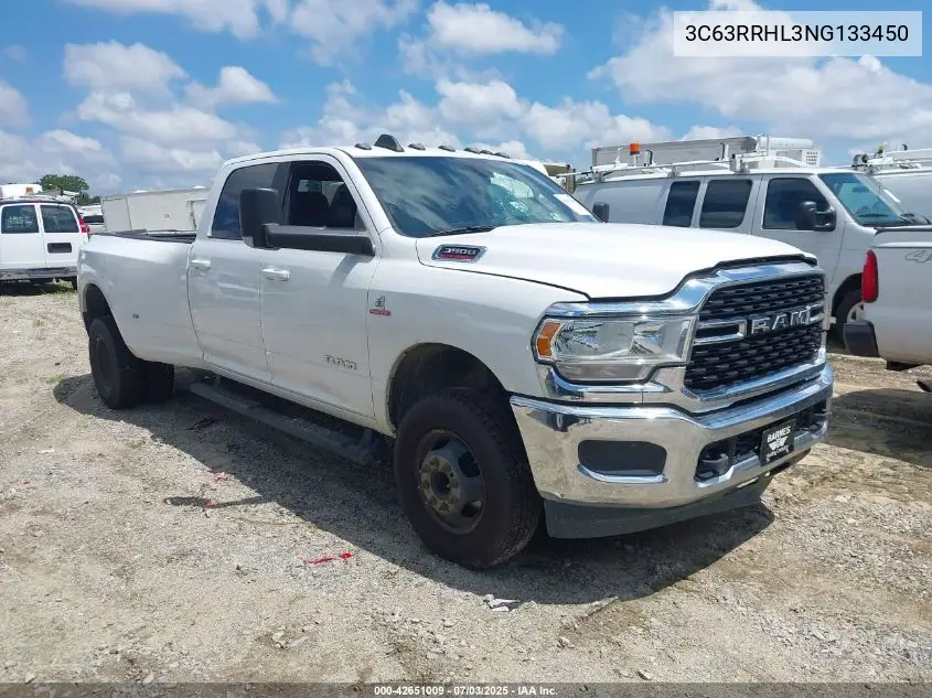 2022 Ram 3500 Big Horn 4X4 8' Box VIN: 3C63RRHL3NG133450 Lot: 42651009