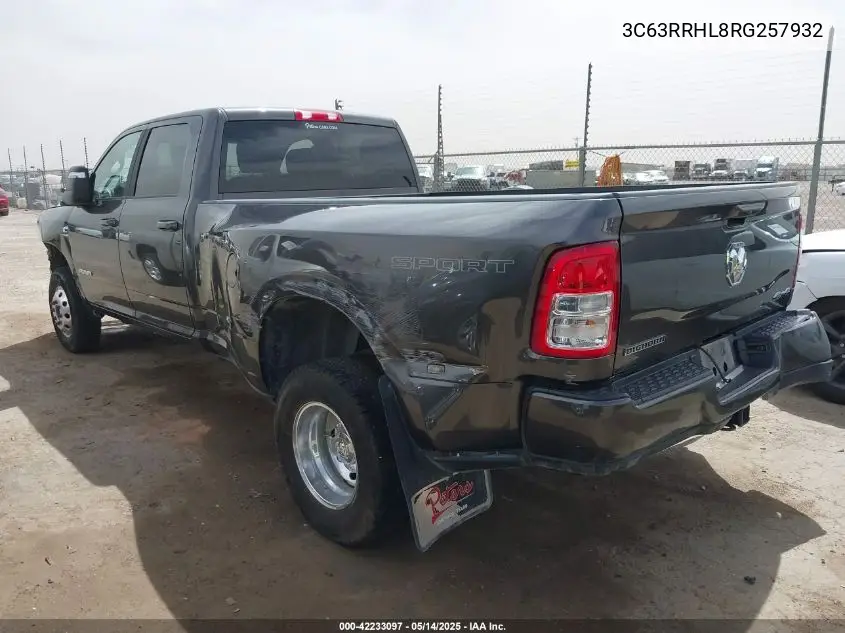 2024 Ram 3500 Big Horn 4X4 8' Box VIN: 3C63RRHL8RG257932 Lot: 42233097