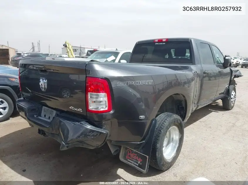 2024 Ram 3500 Big Horn 4X4 8' Box VIN: 3C63RRHL8RG257932 Lot: 42233097