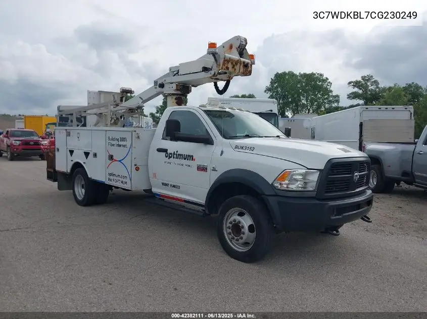 2012 Ram 4500 Chassis St/Slt VIN: 3C7WDKBL7CG230249 Lot: 42382111