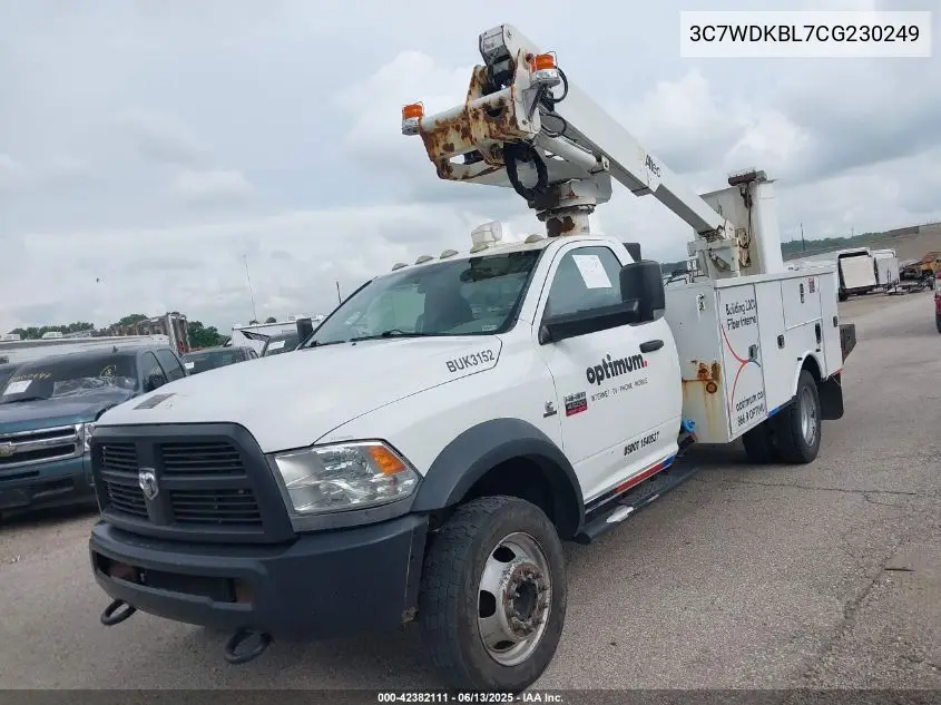 2012 Ram 4500 Chassis St/Slt VIN: 3C7WDKBL7CG230249 Lot: 42382111