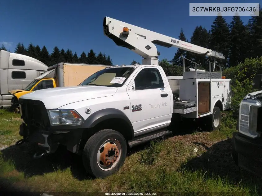 2015 Ram 4500 Chassis Tradesman/Slt VIN: 3C7WRKBJ3FG706436 Lot: 42298109