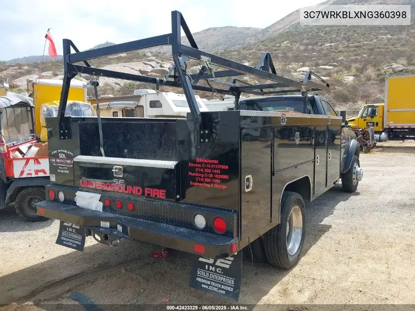2022 Ram 4500 Chassis Tradesman/Slt VIN: 3C7WRKBLXNG360398 Lot: 42423329