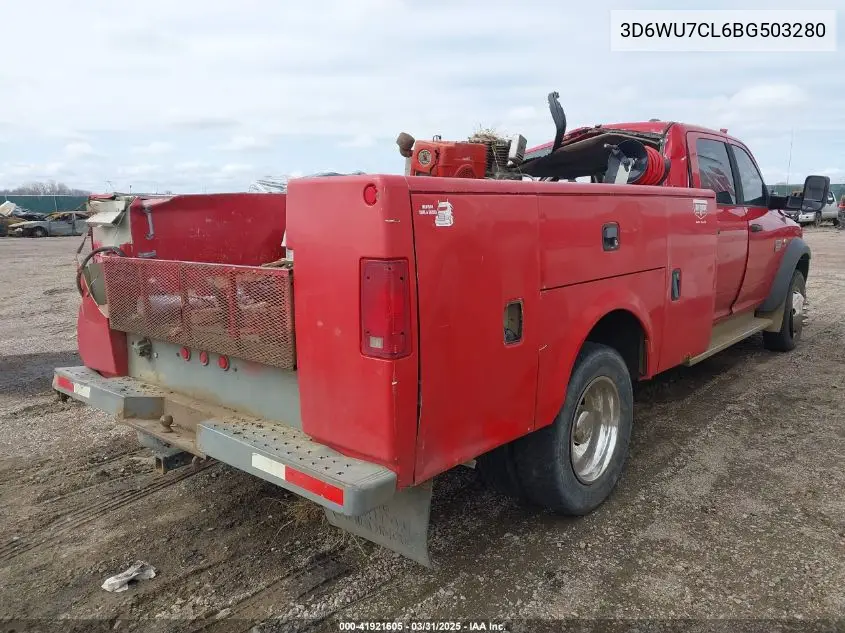 2011 Ram Ram 5500 Hd Chassis St/Slt/Laramie VIN: 3D6WU7CL6BG503280 Lot: 41921605