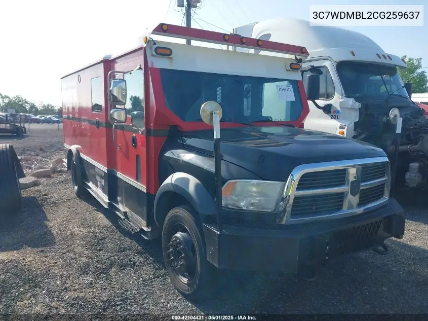 2012 Ram 5500 Chassis St/Slt VIN: 3C7WDMBL2CG259637 Lot: 42104431