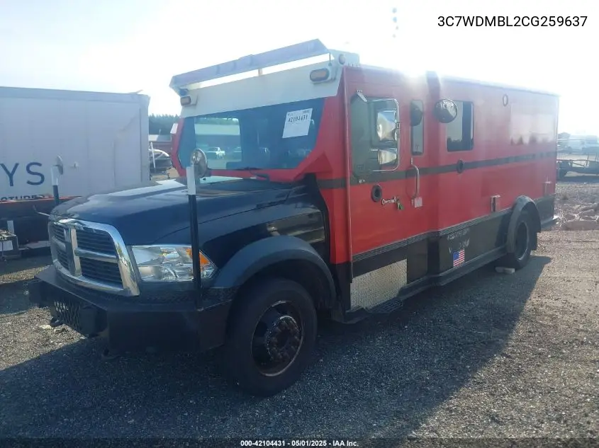 2012 Ram 5500 Chassis St/Slt VIN: 3C7WDMBL2CG259637 Lot: 42104431