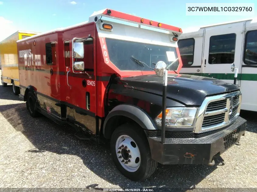 2012 Ram 5500 Chassis St/Slt VIN: 3C7WDMBL1CG329760 Lot: 42247599