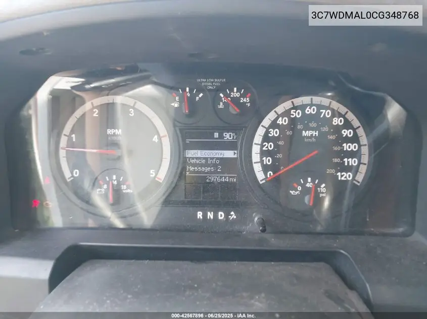 2012 Ram 5500 Chassis St/Slt VIN: 3C7WDMAL0CG348768 Lot: 42567896