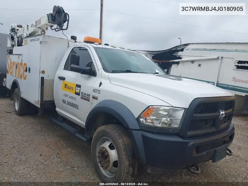 2018 Ram 5500 Chassis Tradesman/Slt VIN: 3C7WRMBJ4JG180905 Lot: 42252543