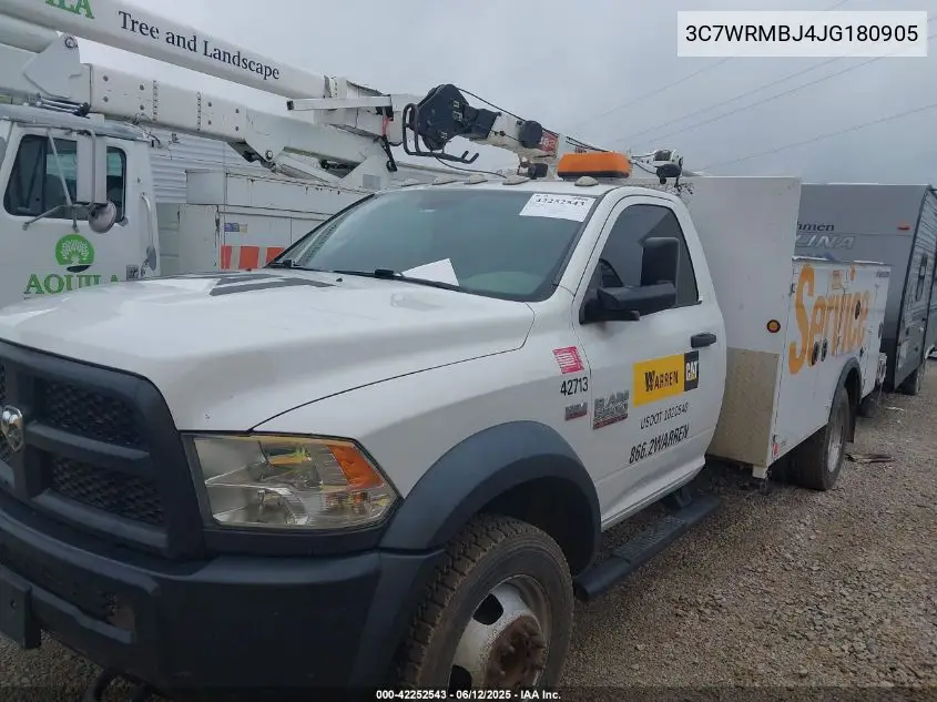 2018 Ram 5500 Chassis Tradesman/Slt VIN: 3C7WRMBJ4JG180905 Lot: 42252543