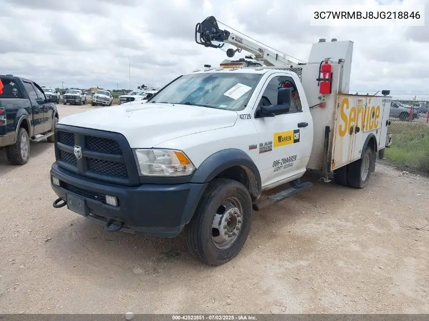 2018 Ram 5500 Chassis Tradesman/Slt VIN: 3C7WRMBJ8JG218846 Lot: 42523551