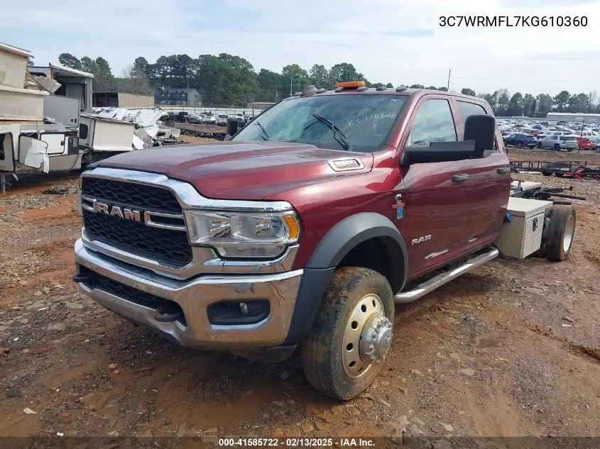 2019 Ram 5500 Chassis Tradesman/Slt/Laramie/Limited VIN: 3C7WRMFL7KG610360 Lot: 41585722