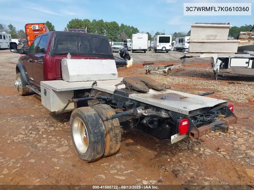 2019 Ram 5500 Chassis Tradesman/Slt/Laramie/Limited VIN: 3C7WRMFL7KG610360 Lot: 41585722