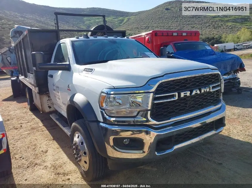 2022 Ram 5500 Chassis Tradesman/Slt VIN: 3C7WRMCL1NG416951 Lot: 41936107