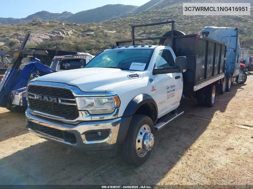 2022 Ram 5500 Chassis Tradesman/Slt VIN: 3C7WRMCL1NG416951 Lot: 41936107