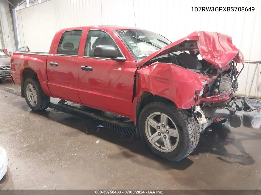 2011 Ram Dakota Bighorn/Lonestar VIN: 1D7RW3GPXBS708649 Lot: 39750433
