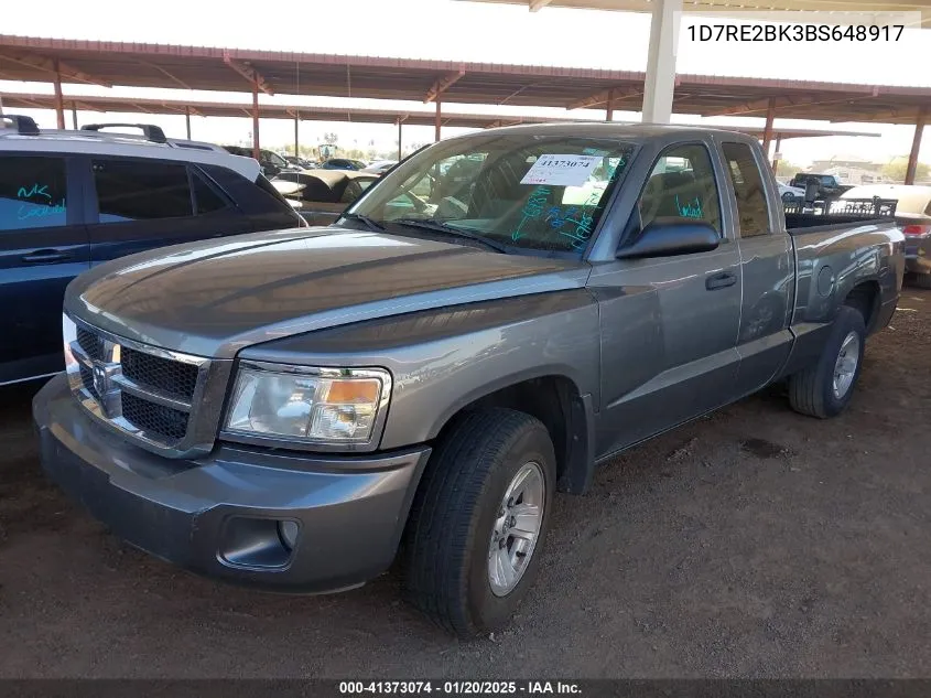 2011 Ram Dakota St VIN: 1D7RE2BK3BS648917 Lot: 41373074