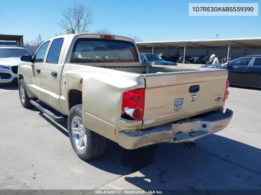 2011 Ram Dakota Bighorn/Lonestar VIN: 1D7RE3GK6BS559390 Lot: 41625772