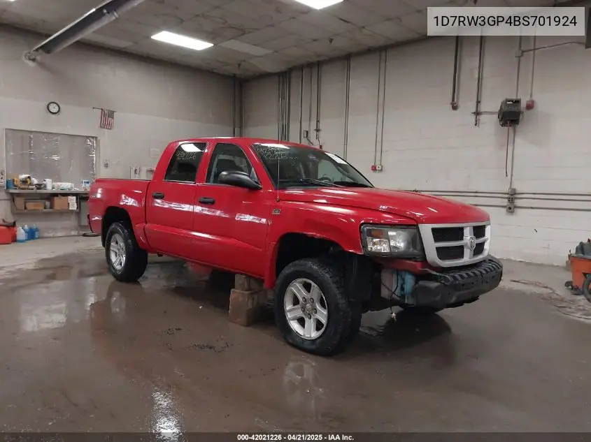 2011 Ram Dakota Bighorn/Lonestar VIN: 1D7RW3GP4BS701924 Lot: 42021226