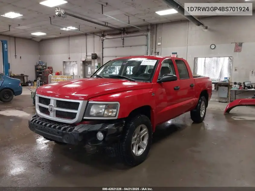 2011 Ram Dakota Bighorn/Lonestar VIN: 1D7RW3GP4BS701924 Lot: 42021226